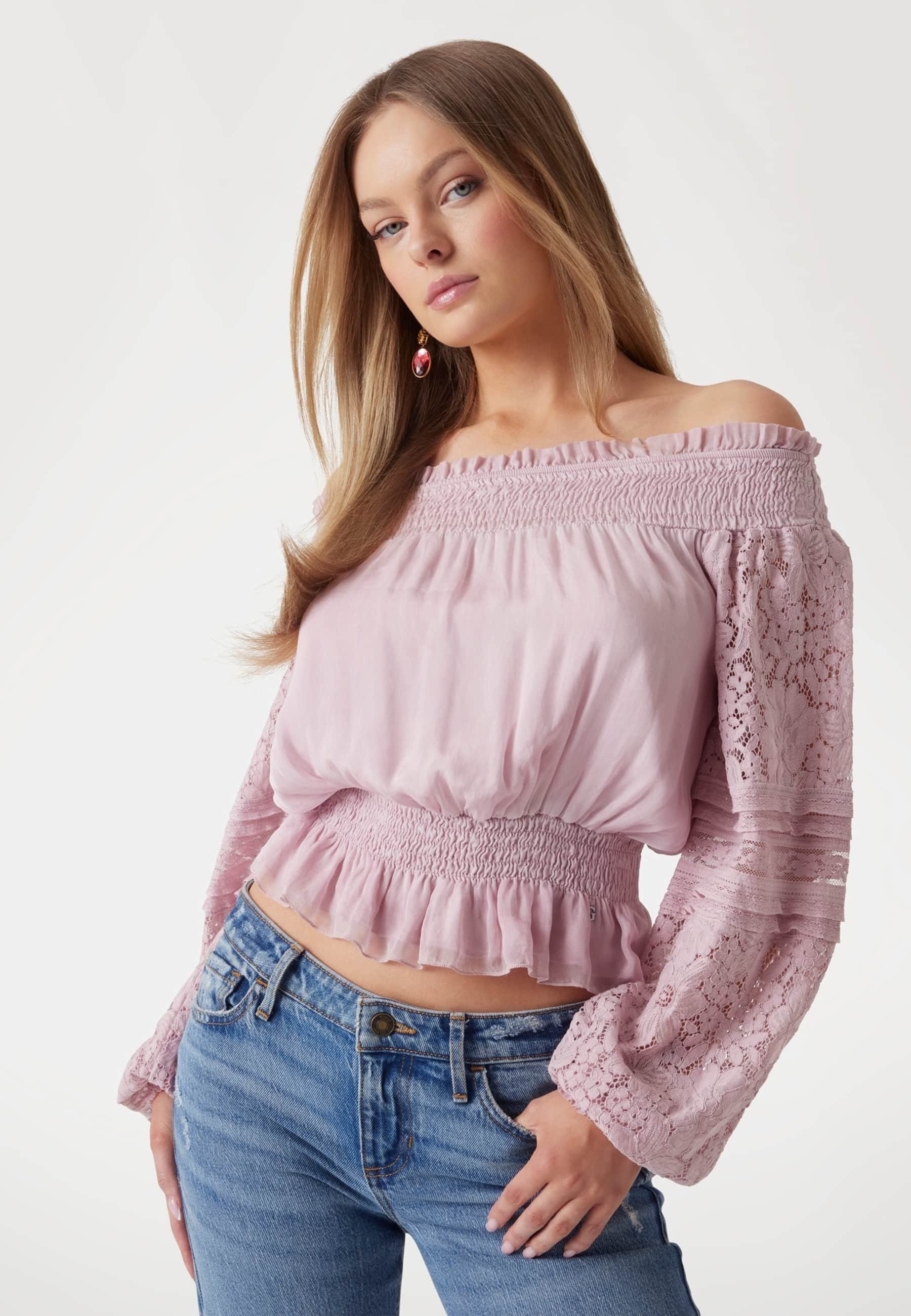 Haut Buste Dentelle VS Pink - Épaules Dénudées, Taille M, Violet - Neuf Étiqueté