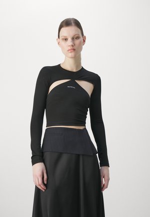 SILVER LOGO GEOMETRY - Long sleeved top - black