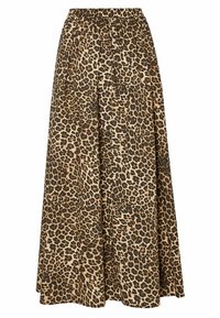 Maxirock mit Leopardenmuster aus leichtem Stoff, mit elastischem Taillenbund und fließendem Design in gestufter Silhouette.