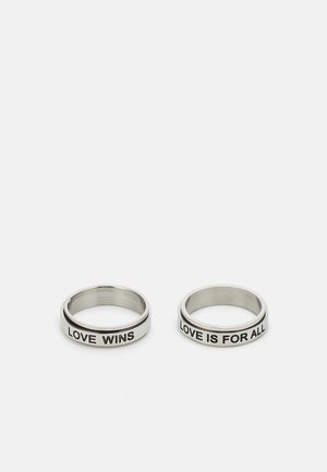 Jack & Jones JACLOVE WINS UNISEX 2 PACK - Bague - silver-coloured birch