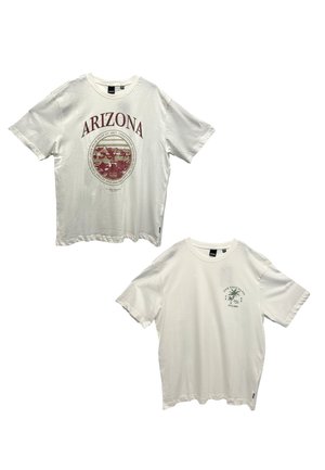 2ER PACK GESCHNITTEN RUNDHALS KURZARM - T-Shirt print - beige rot