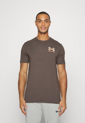 CAMO FILL WORDMARK - Print T-shirt - fresh clay/white