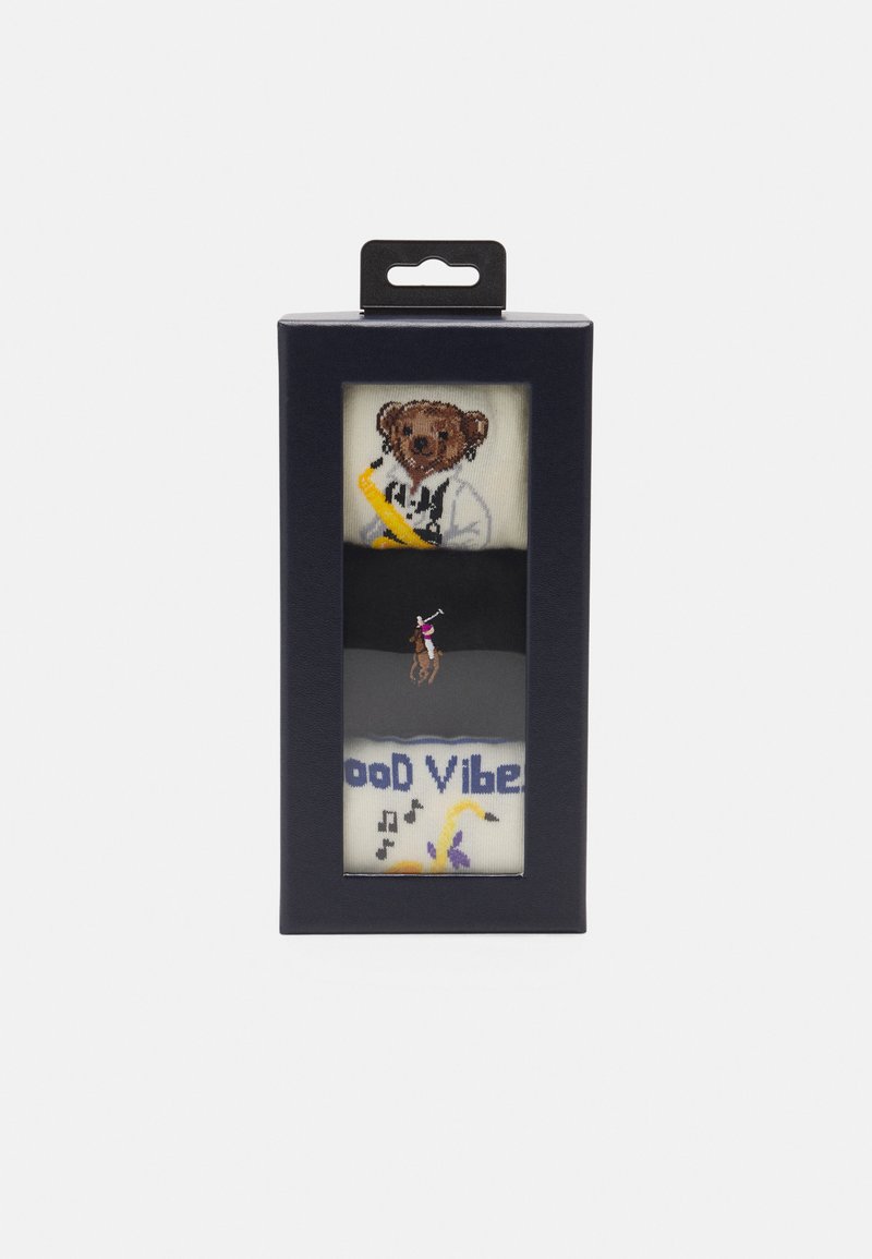 Polo Ralph Lauren TUX BEAR BOX CREW SOCK 3 PACK - Sokid - black/off