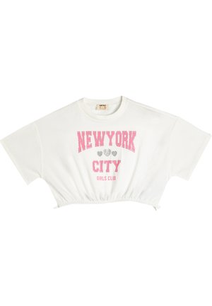 SHORT SLEEVE - Print T-shirt - beige