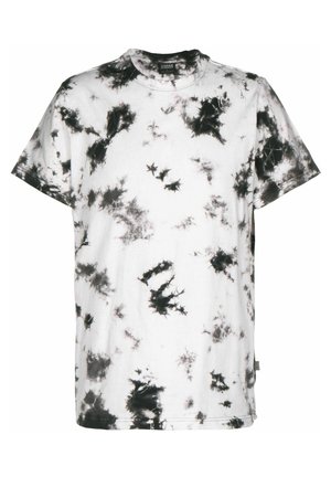 Urban Classics BLACK TIE DYE TEE - T-shirt con stampa - white/black