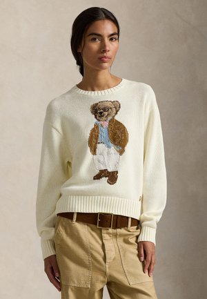 POLO BEAR COTTON CREWNECK SWEATER - Πουλόβερ - parchment cream