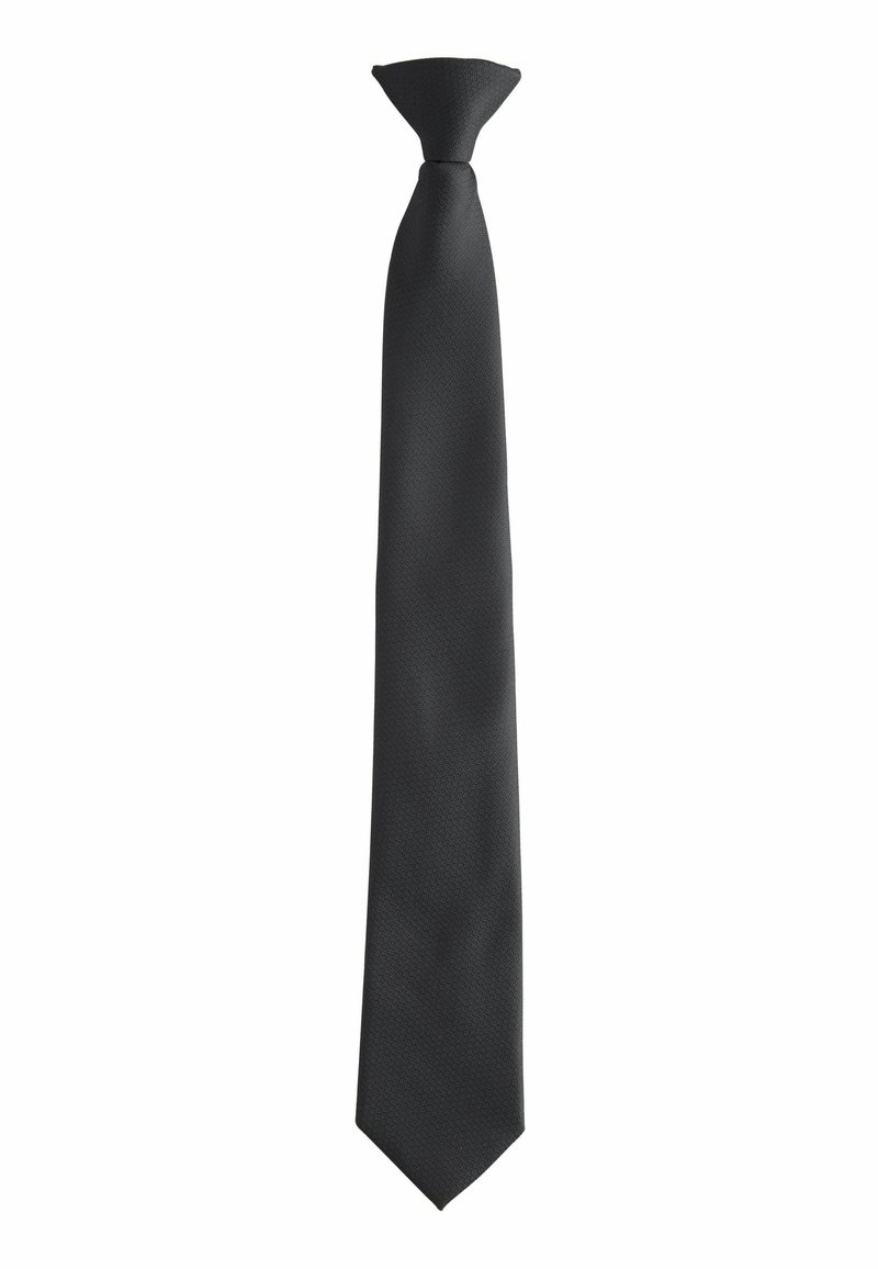 Noeud papillon noir en tissu texturé, design slim, pointe effilée et boucle étroite classique pour un maintien sécurisé.