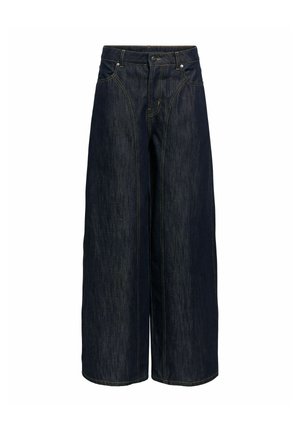Object, WIDE LEG JEANS HIGH WAISTED CURVED SEAM - Coupe large - dark blue denim