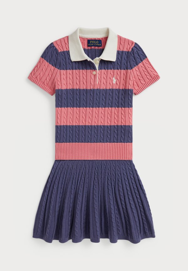 CABLE COTTON POLO JUMPER & SKIRT SET - A-line skirt 1