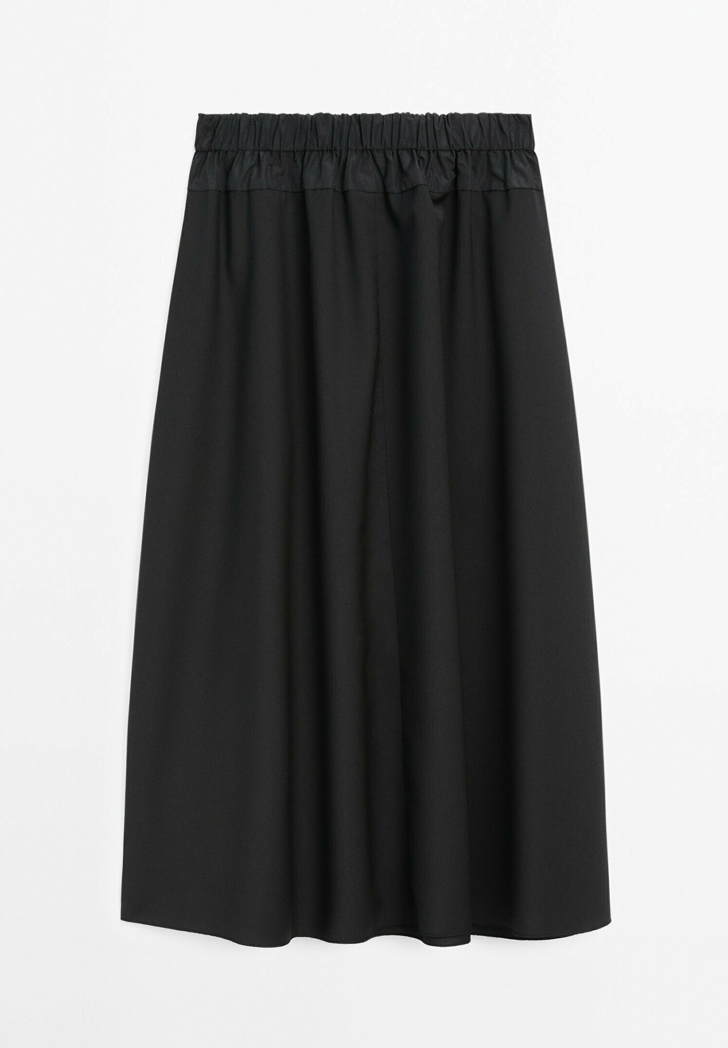 Massimo Dutti TECHNICAL ELASTICATED - Maxi skirt - black