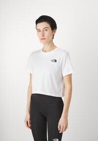 The North Face - CROPPED SIMPLE DOME TEE - Nyomott mintás póló - white Miniatűr kép 1