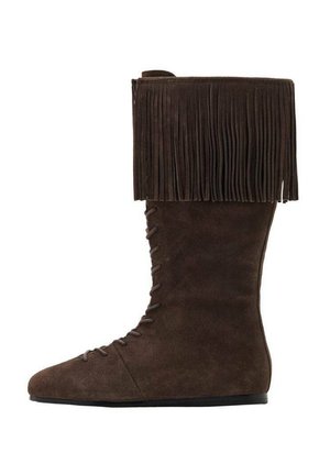 FRINGED - Botas camperas - chocolate