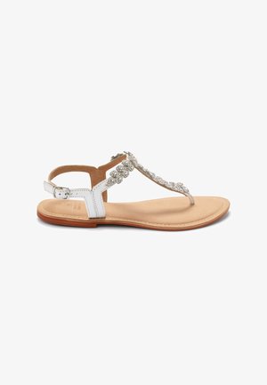 FOREVER COMFORT® JEWEL TOE POST SANDALS - Sandály s odděleným palcem - silver