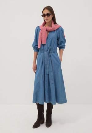 OVS, DENIM DRESS WITH DEEP V-NECK REGULAR FIT - Jeanskleid - soft blue