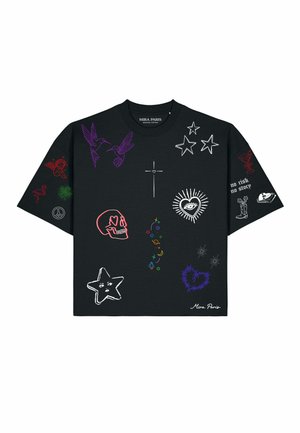 Mira Paris, FLASH TATTOO 1 BOXY TEE 26 UNISEX - T-shirt imprimé - black