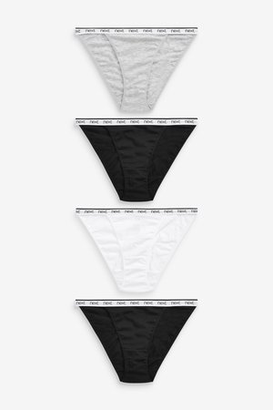 Next MONOCHROME LOGO KNICKERS FOUR PACK - Alushousut - black/white/grey