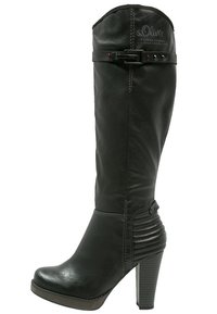 s.Oliver Stivali con i tacchi - black