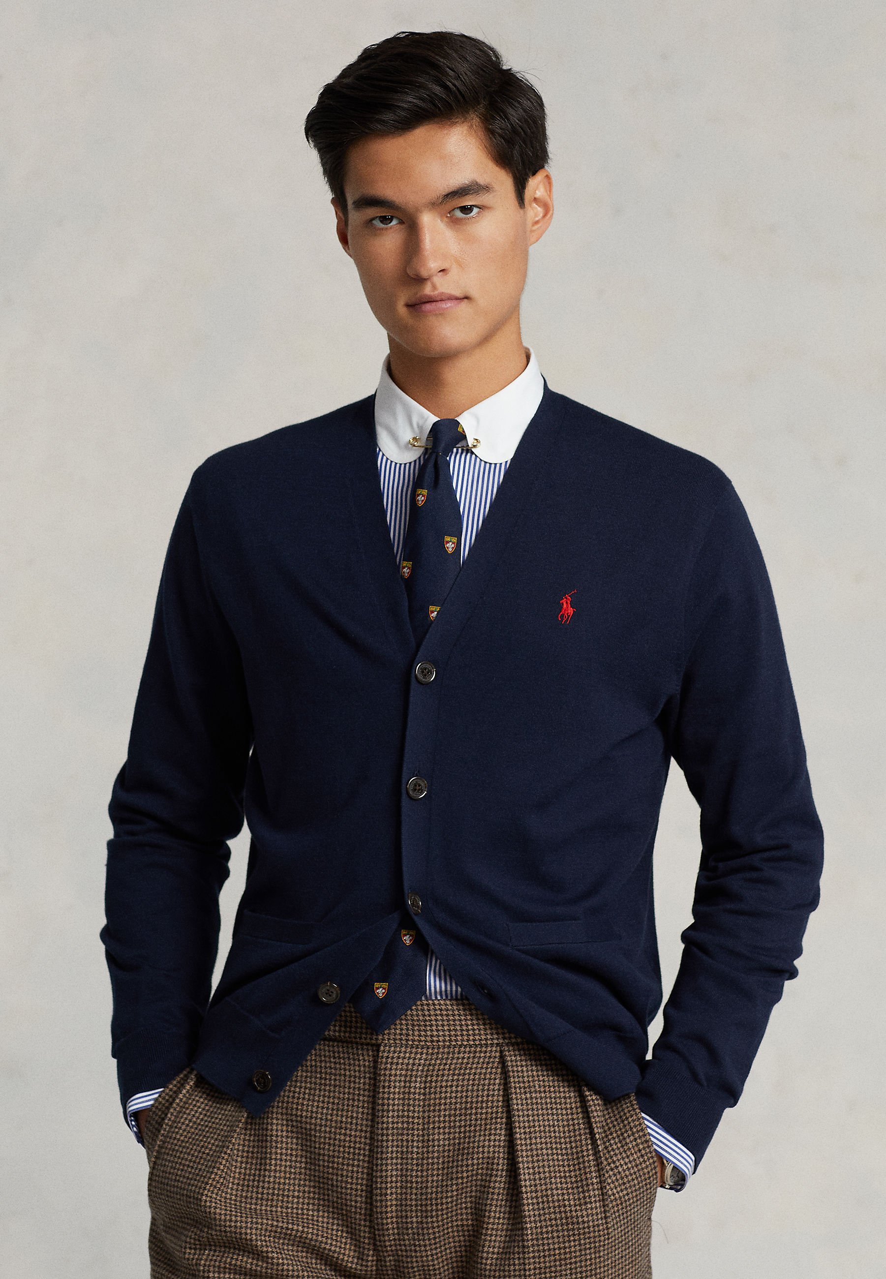 Polo Ralph Lauren COTTON V-NECK CARDIGAN - Cardigan - hunter navy