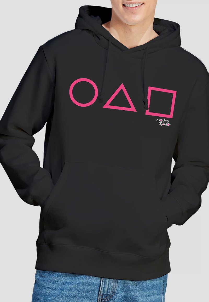 Squid Game Main Icons Pink Sweat à Capuche Officiel - Sweatshirt Rose Avec Capuche - Licence Netflix