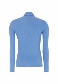 Langärmliges Polohemd in Hellblau, aus weichem Stoff mit strukturiertem Finish, mit einem umgeschlagenen Kragen und taillierter Silhouette.
