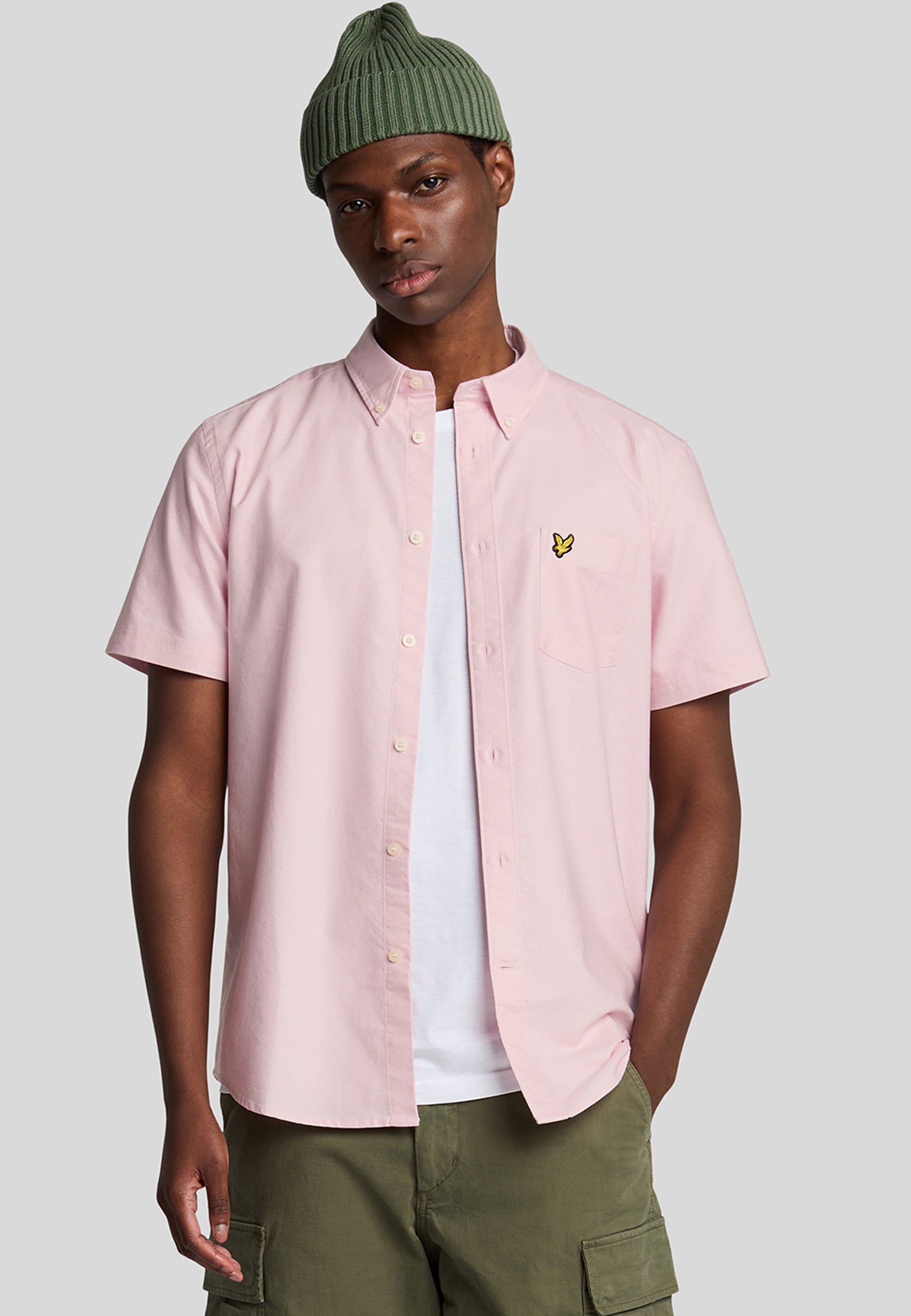 Lyle Scott SHORT SLEEVE OXFORD Overhemd w light pink/roze