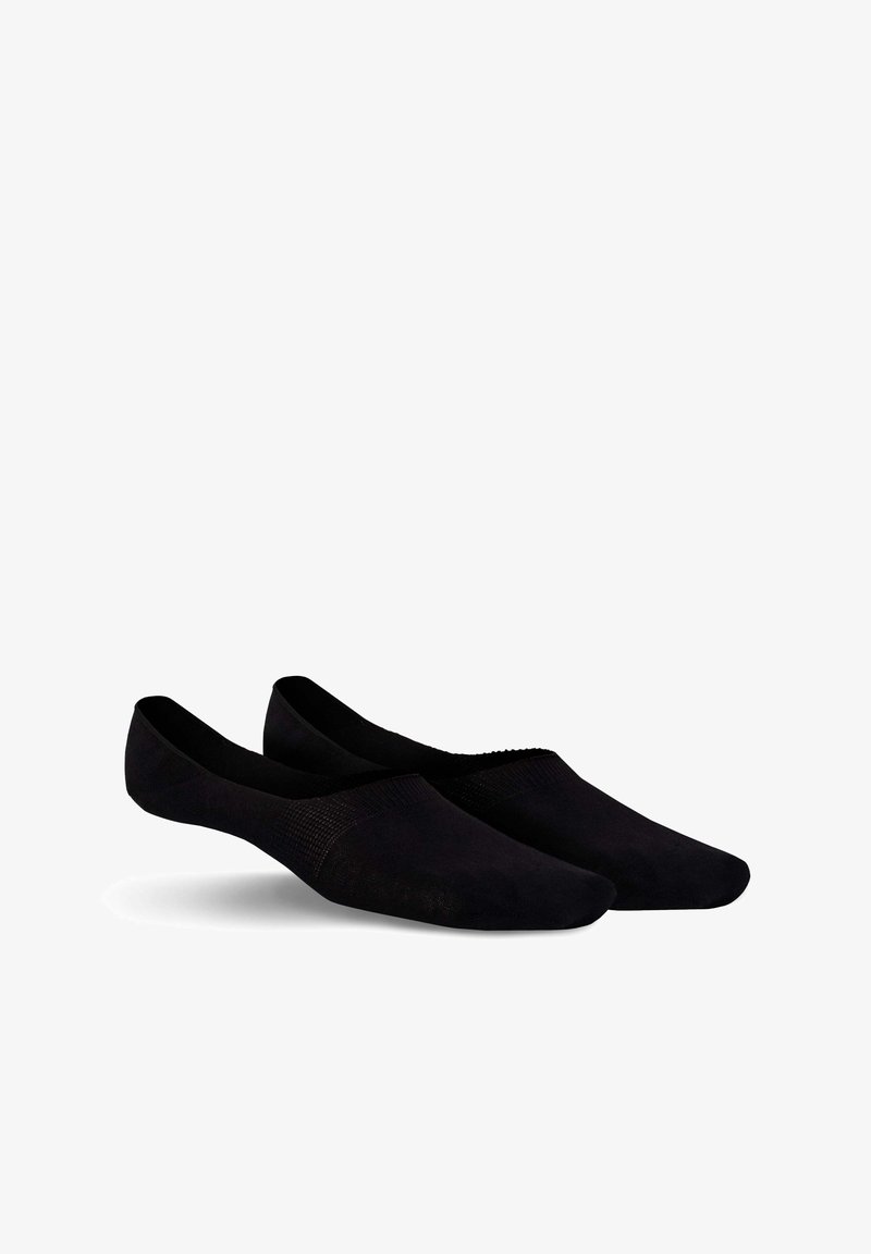 Schwarze Knöchelsocken mit nahtlosem Design, einem weichen Material und einem gerippten Bündchen für besseren Halt. Geeignet für verschiedene Schuhstile.