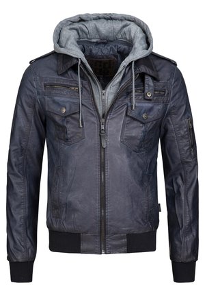 INDICODE JEANS AARON - Imitatieleren jas - Navy