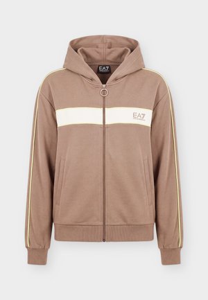 EA7 Emporio Armani, TRAIN SPORTING CLUB HOODIE - Суитшърт с цип - deep taupe
