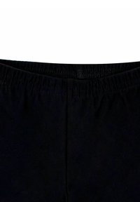 Legginsy z czarnym elastycznym pasem, o gładkiej fakturze, charakteryzujące się prostym wzorem bez widocznych wzorów ani detali metalowych.