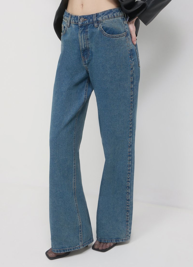 Calliope WIDE CON BORCHIE - Jeans baggy - blu denim medio