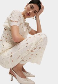 Marks & Spencer LACE WIDE LEG - Pantaloni - ivory