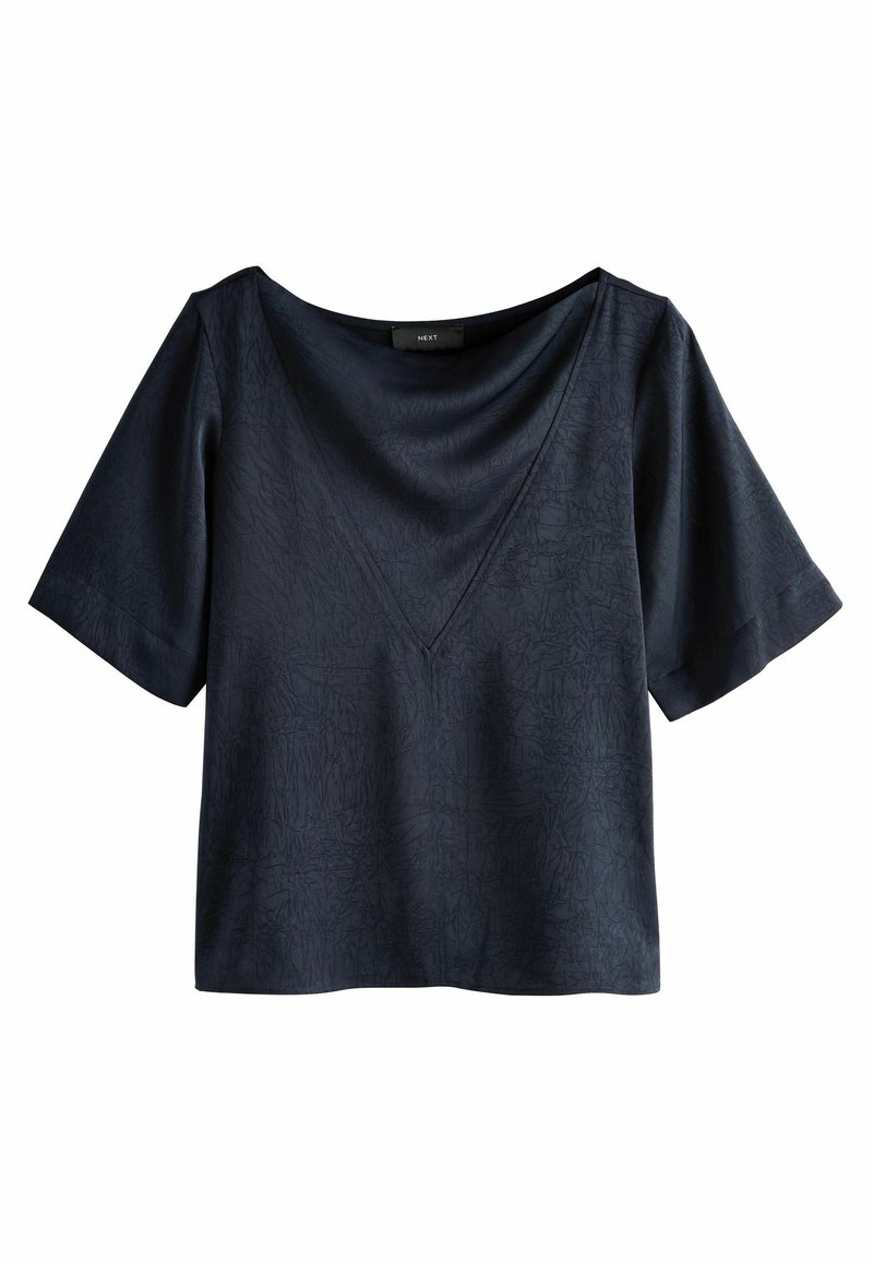 Next REGULAR FIT - CRINKLE COWL NECK  - T-shirt imprimé - navy
