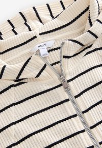 REGULAR FIT-TEXTURED WAFFLE ZIP THROUGH - Kardiganas - black white