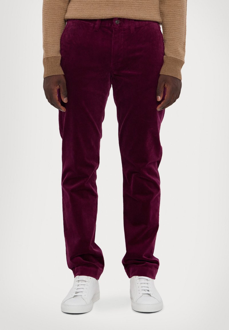 Ruby Ralph Polo Ralph Lauren FLAT FRONT - Trousers - ruby/dark red - Zalando