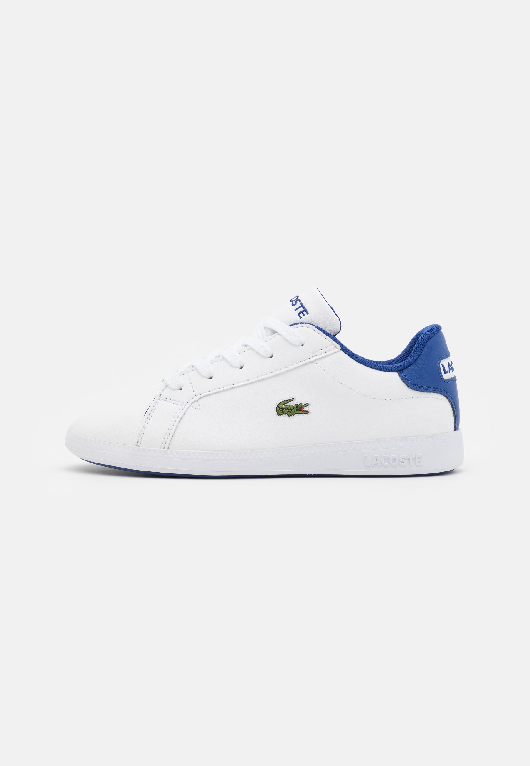 lacoste mens graduate trainers white dark blue