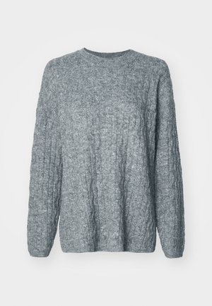 Vero Moda, VMELYA ONECK LONG PULLOVER - Πουλόβερ - medium grey melange