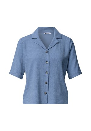 Street One, SHIRT WITH MIXED TEXTURES AND BUTTON PLACKET - Chemisier - northern blue