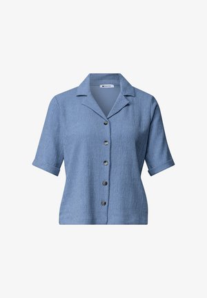 Street One, SHIRT WITH MIXED TEXTURES AND BUTTON PLACKET - Camicia - northern blue