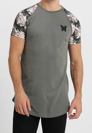 T-shirt med print - khaki