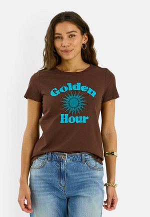 Grain de Malice T-SHIRT COL ROND PRINT SOLEIL - T-shirt imprimé - chocolat