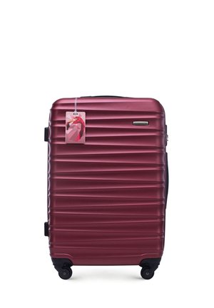 MEDIUM SUITCASE WITH LUGGAGE TAG FROM ABS - Trolley - dark red