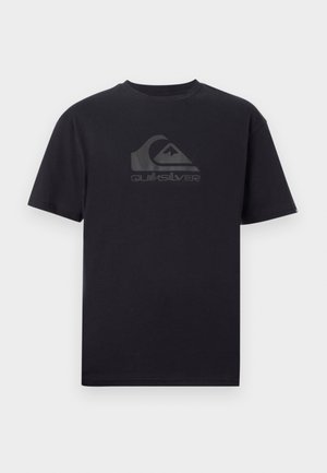 Čierne bavlnené tričko s krátkymi rukávmi. Obsahuje subtilné šedé logo Quiksilver na prednej strane. Klasický dizajn s okrúhlym výstrihom. Hladká textúra.