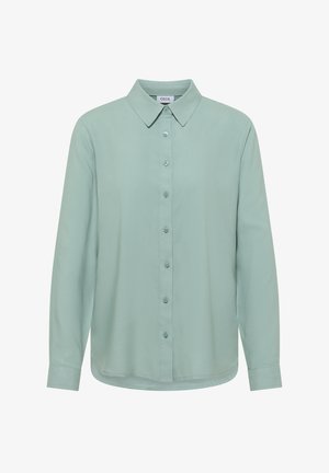 Hellgrünes, langärmeliges Hemd mit Knopfleiste, spitzem Kragen und Ärmelabschlüssen, mit dem Etikett Cecil.