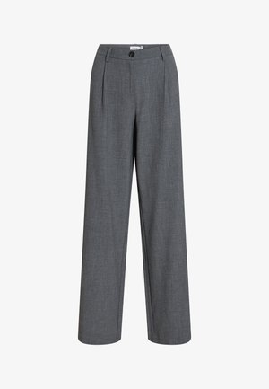 VILA, VIKARI WIDE PANT - Pantalones - dark grey melange