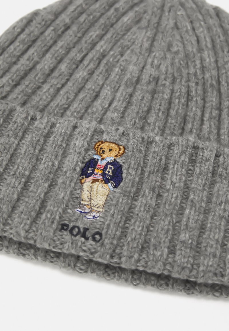 Ralph Lauren Cream and Gray Wool Hat Dark Grey Polo Teddy Cap Polo Ralph Lauren HAT COLD WEATHER  main image 4