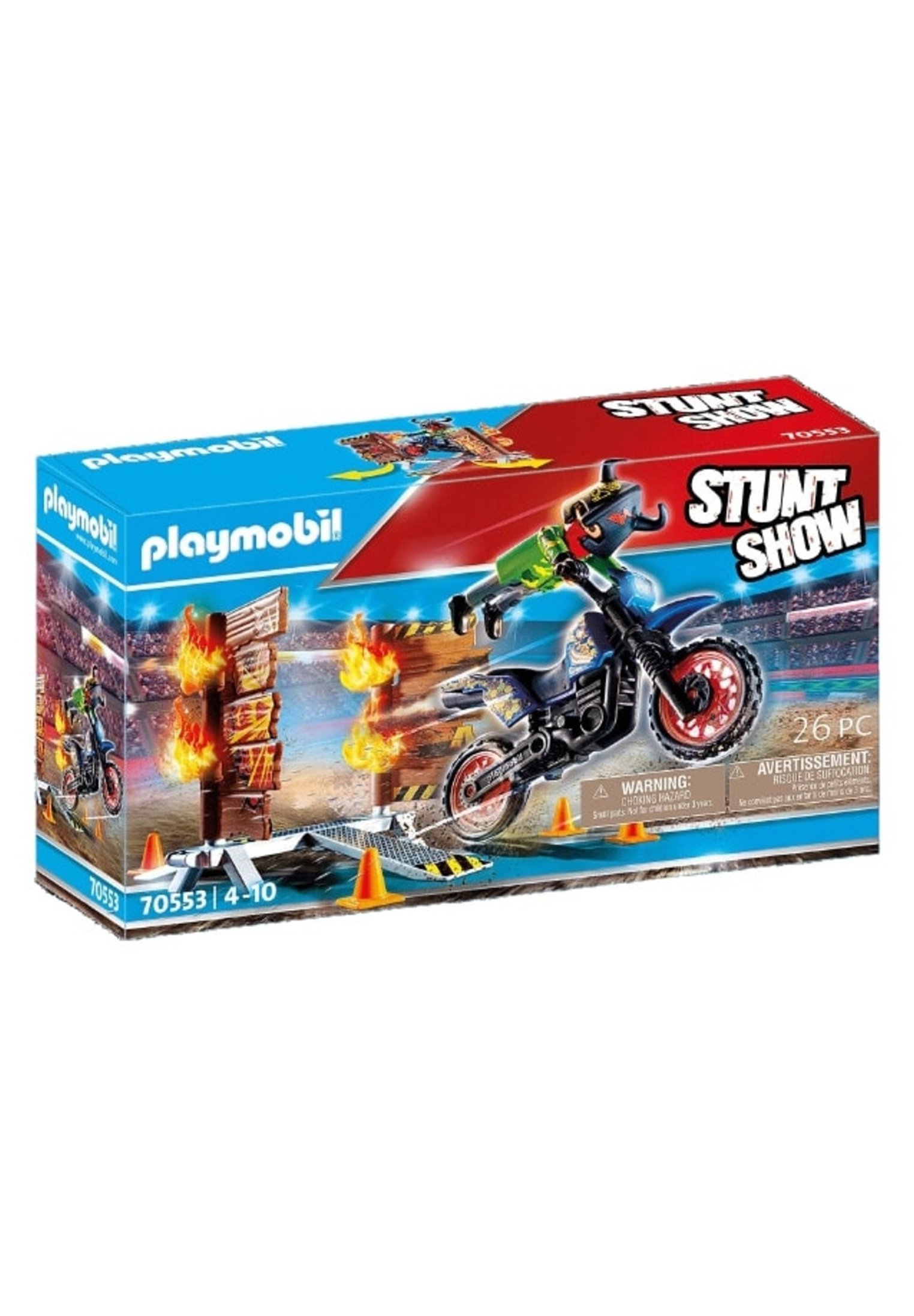 Playmobil PLAYMOBIL STUNT SHOW MOTOR MET VUURMUUR Toy