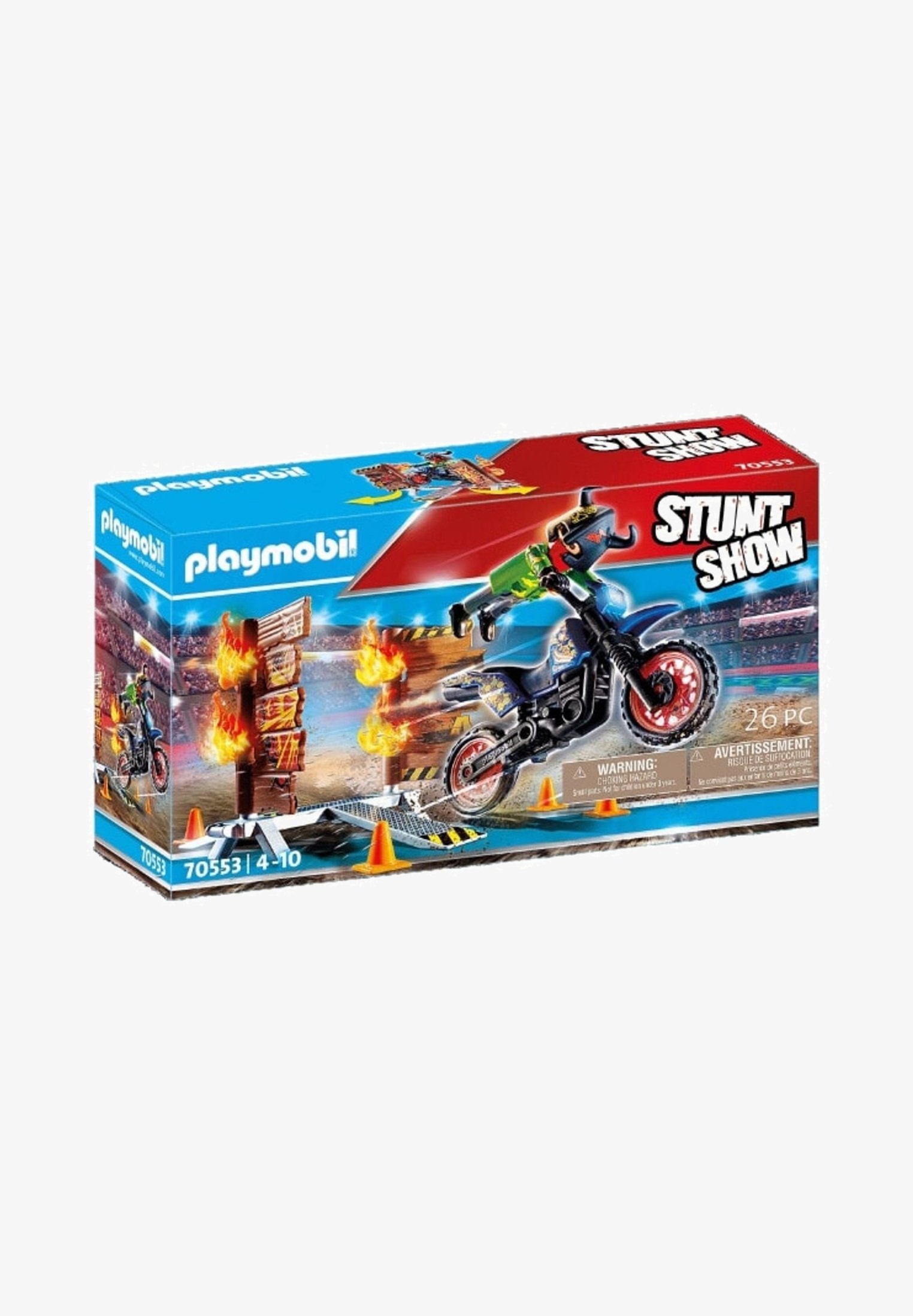 Playmobil PLAYMOBIL STUNT SHOW MOTOR MET VUURMUUR Toy