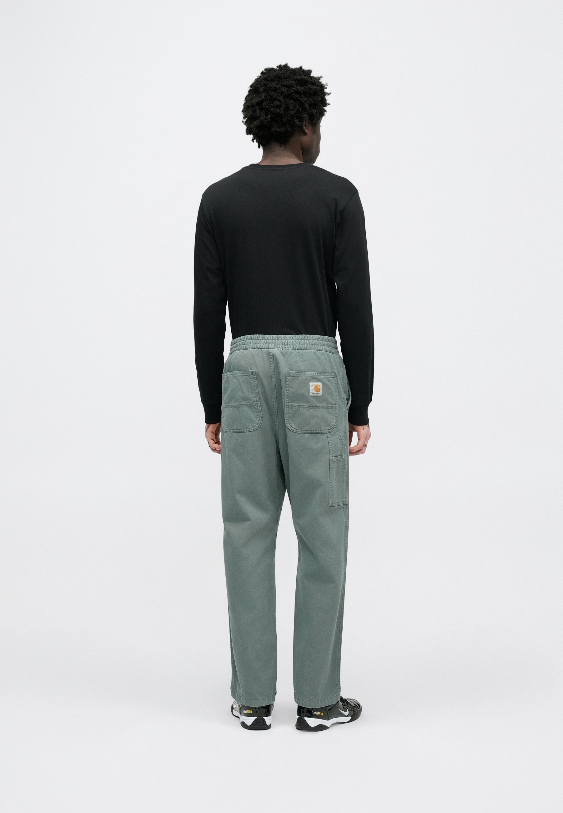 Carhartt WIP SINGLE KNEE PANT - Trousers - basalt/off-white
