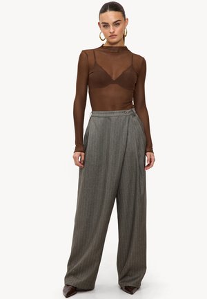 Pantalon classique - stripes grey