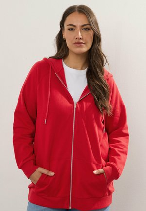 Sweater met rits - red